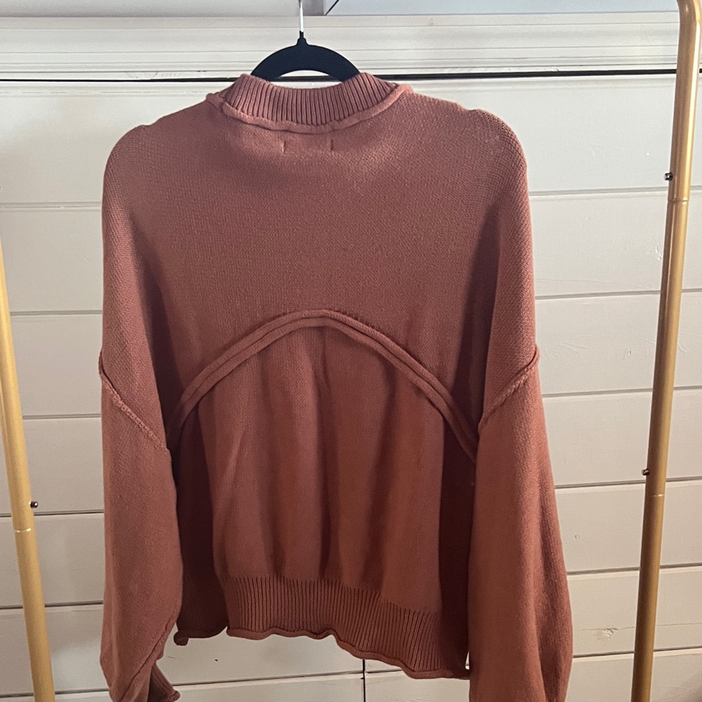 POL Rust Orange Sweater with Pocket - Picture 4 of 4